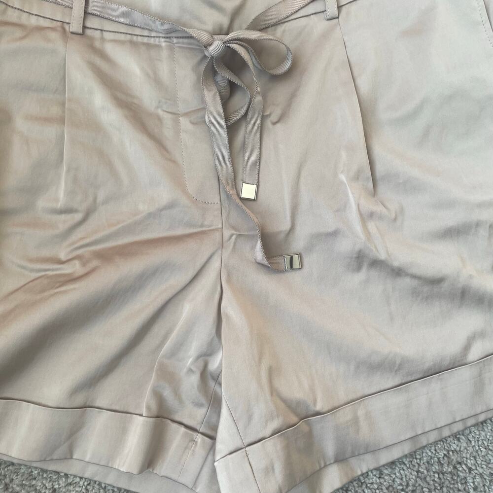 NWT Lafayette 148 New York Sz L pleated city shorts in sandstone retail $298 - Picture 11 of 14
